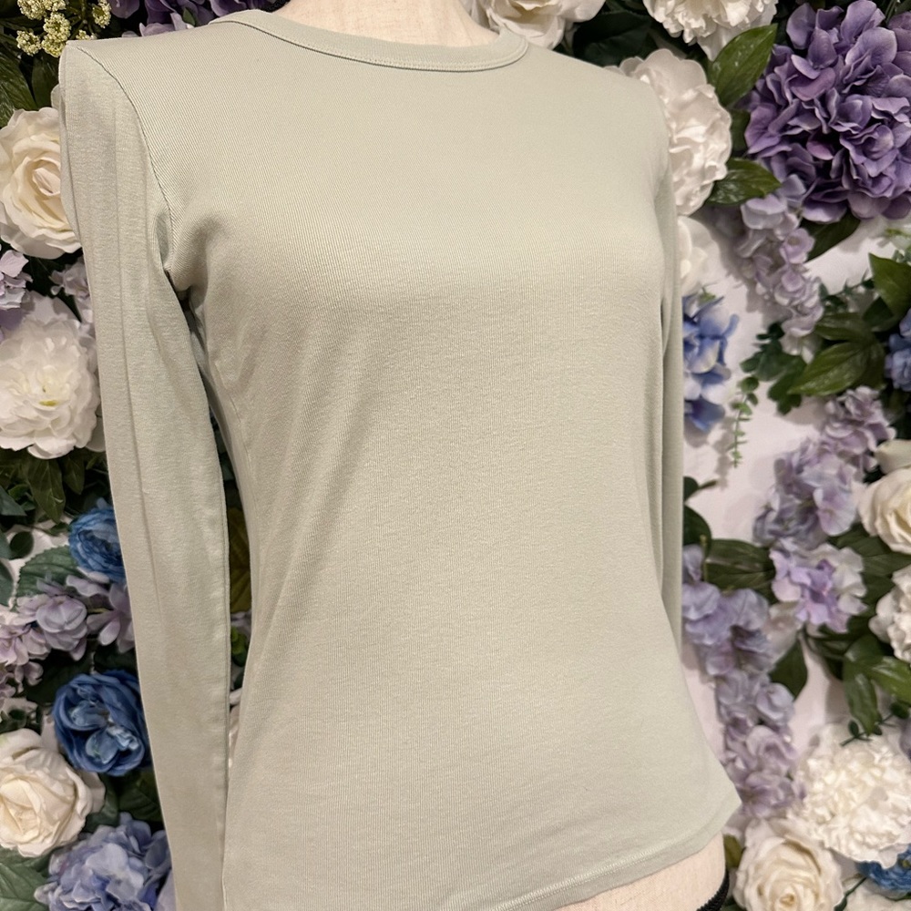 Brandy Melville Green Long Sleeve Top